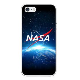 Чехол для iPhone 5/5S матовый с принтом NASA в Рязани, Силикон | Область печати: задняя сторона чехла, без боковых панелей | galaxy | nasa | planet | star | астрономия | галактика | звезды | космос | надписи | наса | планета