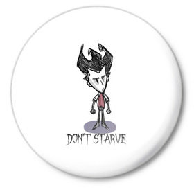 Значок с принтом Don`t starve в Рязани,  металл | круглая форма, металлическая застежка в виде булавки | 