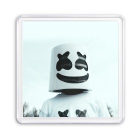 Магнит 55*55 с принтом MARSHMELLO в Рязани, Пластик | Размер: 65*65 мм; Размер печати: 55*55 мм | dj | marshmello | usa | америка | клубная музыка | маршмелло | музыка | музыкант