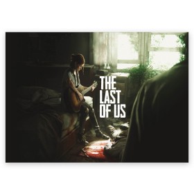 Поздравительная открытка с принтом THE LAST OF US в Рязани, 100% бумага | плотность бумаги 280 г/м2, матовая, на обратной стороне линовка и место для марки
 | gamer | player | stels | the last of us | the last of us part 2 | бегун | джоэл | каннибалы | охотники | сталкер | топляк | цикады | щелкун | элли