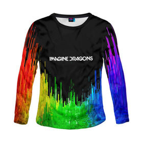 Женский лонгслив 3D с принтом IMAGINE DRAGONS в Рязани, 100% полиэстер | длинные рукава, круглый вырез горловины, полуприлегающий силуэт | color | imagine dragons | logo | stripes | trend | абстракция | группа | линии | лого | рок | рэп | фирменные цвета