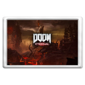 Магнит 45*70 с принтом DOOM Eternal в Рязани, Пластик | Размер: 78*52 мм; Размер печати: 70*45 | Тематика изображения на принте: doom | doomguy | slayer | вечный | дум | думгай | палач рока