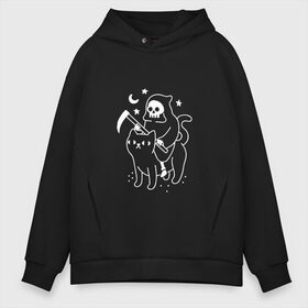 Мужское худи Oversize хлопок с принтом CAT GOT YOUR SOUL в Рязани, френч-терри — 70% хлопок, 30% полиэстер. Мягкий теплый начес внутри —100% хлопок | боковые карманы, эластичные манжеты и нижняя кромка, капюшон на магнитной кнопке | 666 | animal | cat | dark souls | dead | death | diablo | die | kitty | metal | pets | rip | rock | домашние животные | дьявол | животные | кот | котики | кошки | нож | оружие | пафосные | питомец | рок | темные души | яд