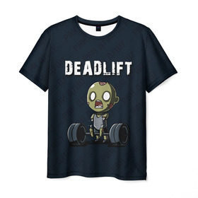 Мужская футболка 3D с принтом Deadlift в Рязани, 100% полиэфир | прямой крой, круглый вырез горловины, длина до линии бедер | deadlift | жим | сморт | фитнес