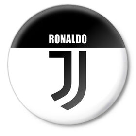 Значок с принтом Ronaldo Juventus в Рязани,  металл | круглая форма, металлическая застежка в виде булавки | cr7 | cristiano ronaldo | football | juventus | криштиану роналду | роналдо | роналду | ювентус