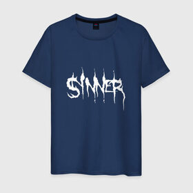 Мужская футболка хлопок с принтом Sinner в Рязани, 100% хлопок | прямой крой, круглый вырез горловины, длина до линии бедер, слегка спущенное плечо. | Тематика изображения на принте: 