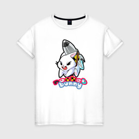 Женская футболка хлопок с принтом Rocket bunny в Рязани, 100% хлопок | прямой крой, круглый вырез горловины, длина до линии бедер, слегка спущенное плечо | 240sx | bunny | nissan | rocket | toyota | кролик | ниссан | тойота