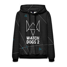 Мужская толстовка 3D с принтом WATCH DOGS 2 в Рязани, 100% полиэстер | двухслойный капюшон со шнурком для регулировки, мягкие манжеты на рукавах и по низу толстовки, спереди карман-кенгуру с мягким внутренним слоем. | Тематика изображения на принте: action | ct os | ded sec | fox | gamer | hacker | player | watch dogs | watch dogs 2 | знак лиса | хакер