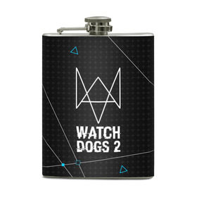 Фляга с принтом WATCH DOGS 2 в Рязани, металлический корпус | емкость 0,22 л, размер 125 х 94 мм. Виниловая наклейка запечатывается полностью | Тематика изображения на принте: action | ct os | ded sec | fox | gamer | hacker | player | watch dogs | watch dogs 2 | знак лиса | хакер