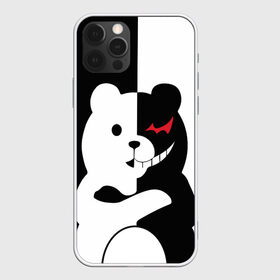 Чехол для iPhone 12 Pro Max с принтом MONOKUMA в Рязани, Силикон |  | Тематика изображения на принте: anime | bear | black  white | minomi | monokuma | pink | rabbit | school | аниме | главарь | миноми | монокума | черно белый | школа