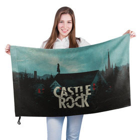 Флаг 3D с принтом Castle Rock в Рязани, 100% полиэстер | плотность ткани — 95 г/м2, размер — 67 х 109 см. Принт наносится с одной стороны | castle rock | hulu | билл скарсгард | дж.дж. абрамс | касл рок | кубик в кубе | стивен кинг | шоушенк