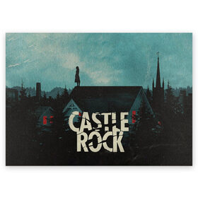 Поздравительная открытка с принтом Castle Rock в Рязани, 100% бумага | плотность бумаги 280 г/м2, матовая, на обратной стороне линовка и место для марки
 | Тематика изображения на принте: castle rock | hulu | билл скарсгард | дж.дж. абрамс | касл рок | кубик в кубе | стивен кинг | шоушенк
