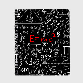 Тетрадь с принтом ФОРМУЛЫ ФИЗИКА в Рязани, 100% бумага | 48 листов, плотность листов — 60 г/м2, плотность картонной обложки — 250 г/м2. Листы скреплены сбоку удобной пружинной спиралью. Уголки страниц и обложки скругленные. Цвет линий — светло-серый
 | e mc 2 | emc 2 | school | знаменитые формулы | физика | формулы | школа | эйнштейн