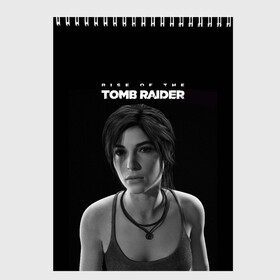 Скетчбук с принтом Rise if The Tomb Raider в Рязани, 100% бумага
 | 48 листов, плотность листов — 100 г/м2, плотность картонной обложки — 250 г/м2. Листы скреплены сверху удобной пружинной спиралью | adventure | lara croft | tomb rider | археолог | гробниц | крофт | лара | приключения | расхитительница