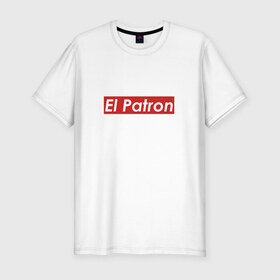Мужская футболка премиум с принтом Patron в Рязани, 92% хлопок, 8% лайкра | приталенный силуэт, круглый вырез ворота, длина до линии бедра, короткий рукав | escobar | loving pablo | эль патрон | эскобар