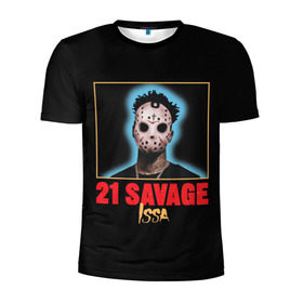 Мужская футболка 3D спортивная с принтом 21 Savage в Рязани, 100% полиэстер с улучшенными характеристиками | приталенный силуэт, круглая горловина, широкие плечи, сужается к линии бедра | Тематика изображения на принте: 21 savage | boomin | issa | metro | mode | numb | rap | trap | бешеный | сэведж | твени ван севедж | твенти