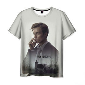 Мужская футболка 3D с принтом True Detective в Рязани, 100% полиэфир | прямой крой, круглый вырез горловины, длина до линии бедер | true detective | вуди харрельсон | детектив | криминал | мистика | настоящий детектив | сериал
