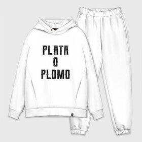 Мужской костюм хлопок OVERSIZE с принтом Plata o Plomo в Рязани,  |  | escobar | loving pablo | эскобар