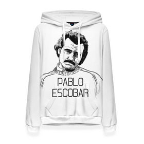 Женская толстовка 3D с принтом Pablo Escobar в Рязани, 100% полиэстер  | двухслойный капюшон со шнурком для регулировки, мягкие манжеты на рукавах и по низу толстовки, спереди карман-кенгуру с мягким внутренним слоем. | escobar | loving pablo | эскобар