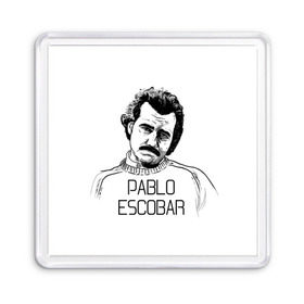 Магнит 55*55 с принтом Pablo Escobar в Рязани, Пластик | Размер: 65*65 мм; Размер печати: 55*55 мм | Тематика изображения на принте: escobar | loving pablo | эскобар