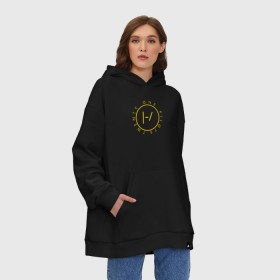 Худи SuperOversize хлопок с принтом TWENTY ONE PILOTS \ TOP в Рязани, 70% хлопок, 30% полиэстер, мягкий начес внутри | карман-кенгуру, эластичная резинка на манжетах и по нижней кромке, двухслойный капюшон
 | 