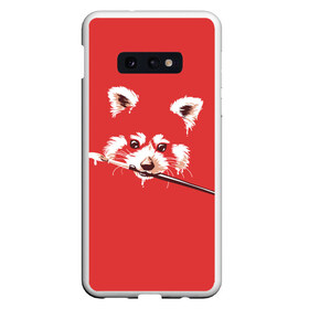 Чехол для Samsung S10E с принтом Красная панда в Рязани, Силикон | Область печати: задняя сторона чехла, без боковых панелей | Тематика изображения на принте: енот | кисть | лиса | малая панда | художник