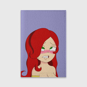 Обложка для паспорта матовая кожа с принтом Redhead в Рязани, натуральная матовая кожа | размер 19,3 х 13,7 см; прозрачные пластиковые крепления | ahegao | anime | аниме | ахегао