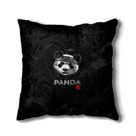 Подушка 3D с принтом Cygo - panda E в Рязани, наволочка – 100% полиэстер, наполнитель – холлофайбер (легкий наполнитель, не вызывает аллергию). | состоит из подушки и наволочки. Наволочка на молнии, легко снимается для стирки | cygo | panda e | rap | бандана | гепард | голова | леонид вакальчук | медведь | мы бежим с тобой как будто от гепарда | надпись | панда е | реп | репер | рэп | рэпер | сайго | суго | цуго