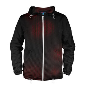 Мужская ветровка 3D с принтом CARBON в Рязани, 100% полиэстер | подол и капюшон оформлены резинкой с фиксаторами, два кармана без застежек по бокам, один потайной карман на груди | carbon | geometry | metal | texture | геометрия | градиент | карбон | металл | паттерн | текстура