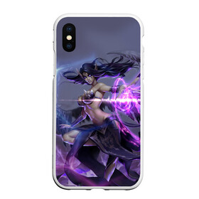 Чехол для iPhone XS Max матовый с принтом Моргана League of Legends в Рязани, Силикон | Область печати: задняя сторона чехла, без боковых панелей | league | legends | lol | morgana | блеск | искра | крылья | лига легенд | магия | полет | свет