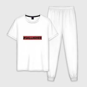 Мужская пижама хлопок с принтом #Gallagher в Рязани, 100% хлопок | брюки и футболка прямого кроя, без карманов, на брюках мягкая резинка на поясе и по низу штанин
 | gallagher | shameless | бесстыжие | галлагер