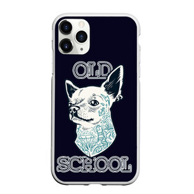 Чехол для iPhone 11 Pro матовый с принтом Old school Chihuahua в Рязани, Силикон |  | chihuahua | dog | old school | tattoo | олдскул | собака | тату | чихуахуа