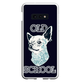 Чехол для Samsung S10E с принтом Old school Chihuahua в Рязани, Силикон | Область печати: задняя сторона чехла, без боковых панелей | chihuahua | dog | old school | tattoo | олдскул | собака | тату | чихуахуа