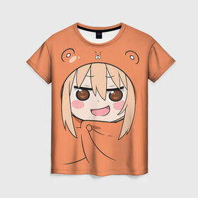 Женская футболка 3D с принтом Himouto! Umaru-chan в Рязани, 100% полиэфир ( синтетическое хлопкоподобное полотно) | прямой крой, круглый вырез горловины, длина до линии бедер | Тематика изображения на принте: himouto umaru chan | himouto umaruchan | komaru | my two faced little sister | tanukichi | u.m.r. | umaru doma | двуличная сестрёнка умару | умару дома