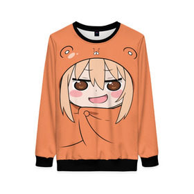 Женский свитшот 3D с принтом Himouto! Umaru-chan в Рязани, 100% полиэстер с мягким внутренним слоем | круглый вырез горловины, мягкая резинка на манжетах и поясе, свободная посадка по фигуре | himouto umaru chan | himouto umaruchan | komaru | my two faced little sister | tanukichi | u.m.r. | umaru doma | двуличная сестрёнка умару | умару дома