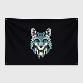 Флаг-баннер Лис: в Рязани, 100% полиэстер | размер 67 х 109 см, плотность ткани — 95 г/м2; по краям флага есть четыре люверса для крепления | blue | fox | foxes | hipster | арт | лис | лиса | лисица | лисицы | лисы | синий | хвост | хипстер