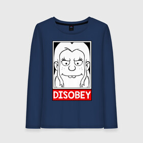 Женский лонгслив хлопок с принтом Disobey в Рязани, 100% хлопок |  | Тематика изображения на принте: disenchantment | elfo | мэтт гроунинг | разочарование | тролль | элфо | эльф