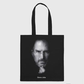 Шоппер 3D с принтом Steve Jobs в Рязани, 100% полиэстер | Плотность: 200 г/м2; Размер: 34×35 см; Высота лямок: 30 см | iphone | steve jobs | стив джобс | эппл