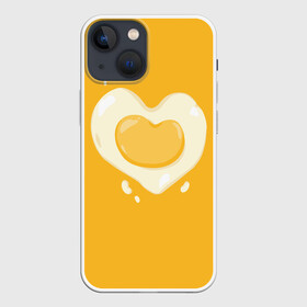 Чехол для iPhone 13 mini с принтом Яичница Сердечко в Рязани,  |  | eggs | food | heart | love | white | yellow | белок | всмятку | еда | желток | любовь | сердечко | сердце | яичница | яйца