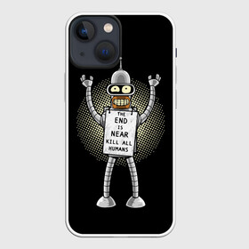 Чехол для iPhone 13 mini с принтом Kill All Humans в Рязани,  |  | all | bender | futurama | humans | kill | бендер | близок | всех | конец | людей | футурама