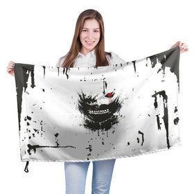 Флаг 3D с принтом Kaneki Ken (Tokyo Ghoul) #1 в Рязани, 100% полиэстер | плотность ткани — 95 г/м2, размер — 67 х 109 см. Принт наносится с одной стороны | anime | kaneki ken | tokyo ghoul | аниме | канеки кен | токийский гуль