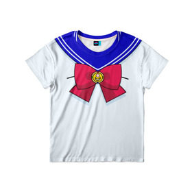 Детская футболка 3D с принтом Матроска в Рязани, 100% гипоаллергенный полиэфир | прямой крой, круглый вырез горловины, длина до линии бедер, чуть спущенное плечо, ткань немного тянется | sailor moon | костюм | луна | сейлор мун | сейлормун