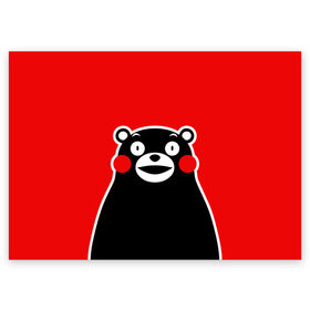 Поздравительная открытка с принтом KUMAMON в Рязани, 100% бумага | плотность бумаги 280 г/м2, матовая, на обратной стороне линовка и место для марки
 | Тематика изображения на принте: japanese | kumamon | kumamoto | аниме | игрушка | кумамон | кумамото сапурайдзу | персонаж | талисман | япония