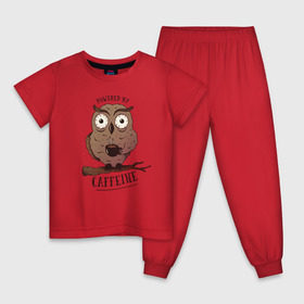 Детская пижама хлопок с принтом Кофеин в Рязани, 100% хлопок |  брюки и футболка прямого кроя, без карманов, на брюках мягкая резинка на поясе и по низу штанин
 | caffeine | coffee | owl | кофе | кофеин | с кофе | с совой | сова