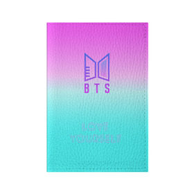 Обложка для паспорта матовая кожа с принтом LOVE YOURSELF BTS в Рязани, натуральная матовая кожа | размер 19,3 х 13,7 см; прозрачные пластиковые крепления | bangtan boys | beyond the scene | bts | k pop | music | арэм | ви | джей хоуп | джин | музыка | сюга | чимин | чонгук