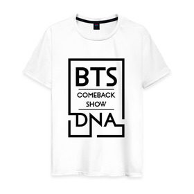 Мужская футболка хлопок с принтом BTS DNA в Рязани, 100% хлопок | прямой крой, круглый вырез горловины, длина до линии бедер, слегка спущенное плечо. | bangtan boys | beyond the scene | bts | comeback show | dna | k pop | music | арэм | ви | джей хоуп | джин | музыка | сюга | чимин | чонгук