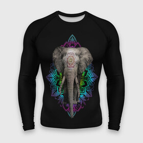 Мужской рашгард 3D с принтом Индийский Слон в Рязани,  |  | africa | elephant | elephants | india | ornament | pattern | skin | tusks | африка | бивни | индия | кожа | орнамент | слон | слоненок | слоник | слоники | слоны | слонята | узор | хобот