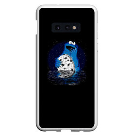 Чехол для Samsung S10E с принтом Cookie monster в Рязани, Силикон | Область печати: задняя сторона чехла, без боковых панелей | cookie | cookiemonster | delicious | eat | monster | yummy | еда | куки | кукимонстр | монстр | печенье | сладости | улица | улицасезам