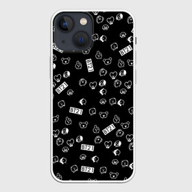 Чехол для iPhone 13 mini с принтом BTS BT21 STICKERS в Рязани,  |  | bt21 | bts | bts army | bts stickers | j hope | jimin | jin | jungkook | k pop | rap monster | rapmon | suga | v | бтс | корея | стикеры bts