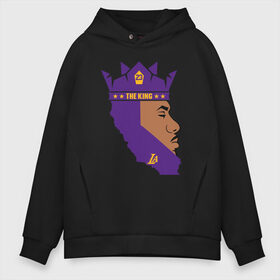 Мужское худи Oversize хлопок с принтом Lebron - The King в Рязани, френч-терри — 70% хлопок, 30% полиэстер. Мягкий теплый начес внутри —100% хлопок | боковые карманы, эластичные манжеты и нижняя кромка, капюшон на магнитной кнопке | Тематика изображения на принте: cavaliers | cleveland | coach | james | king | lakers | lebron | los angeles | nba | player | slam dunk | sport | team | баскетбол | борода | джеймс | игрок | кавальерс | кливленд | король | леброн | лейкерс | лос анджелес | нба | слэм данк | сп